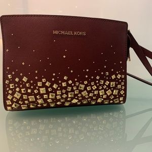 Michael Kors Selma Stud Crossbody Bag - Merlot